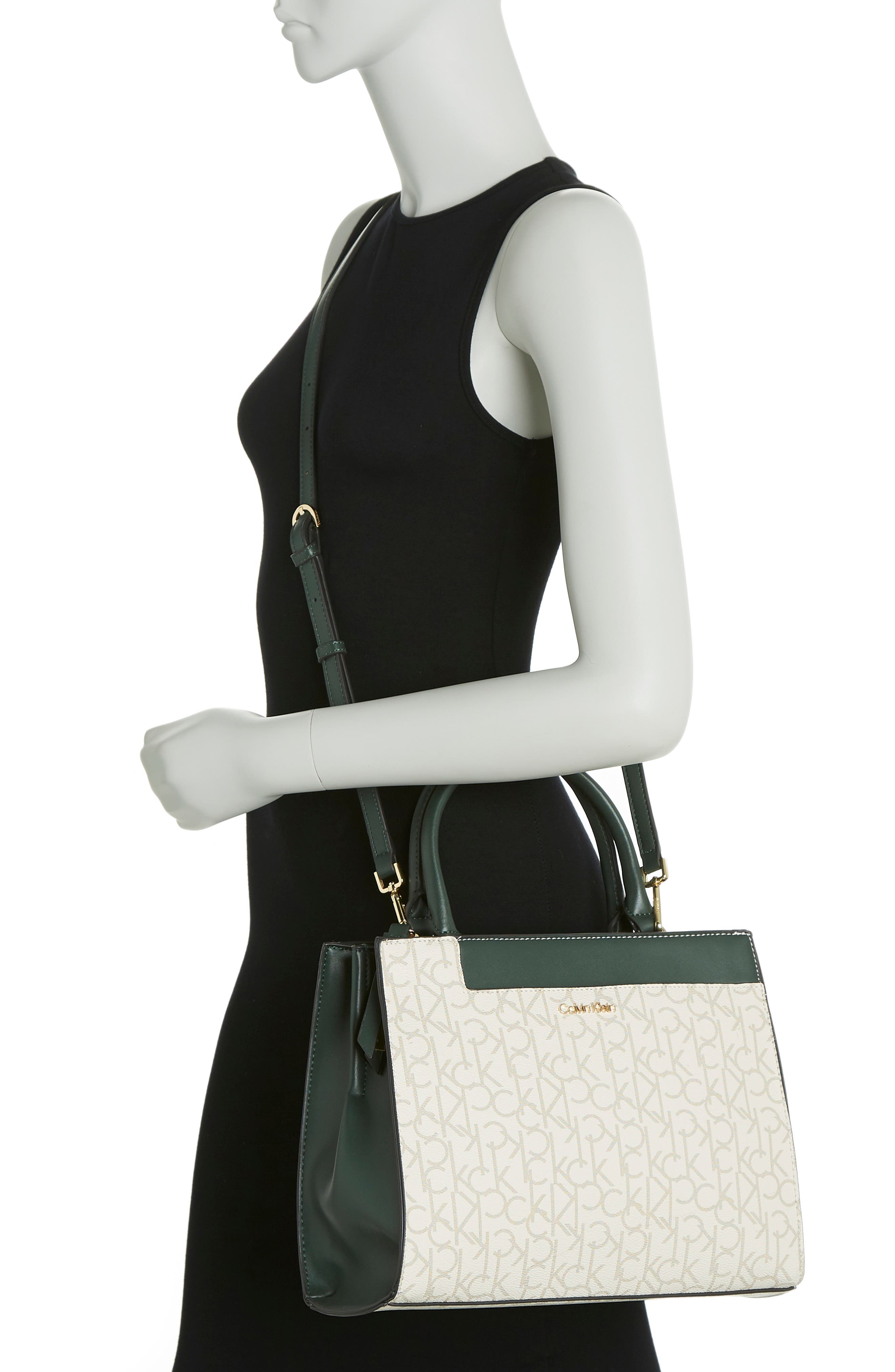 Edie Leather Satchel Bag, Alternate, color, VAN/ KHK/ DP FRST