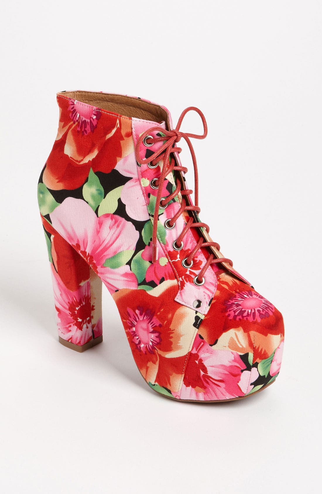 'Lita' Bootie, Main, color, RED/ PINK FLOWER PRINT
