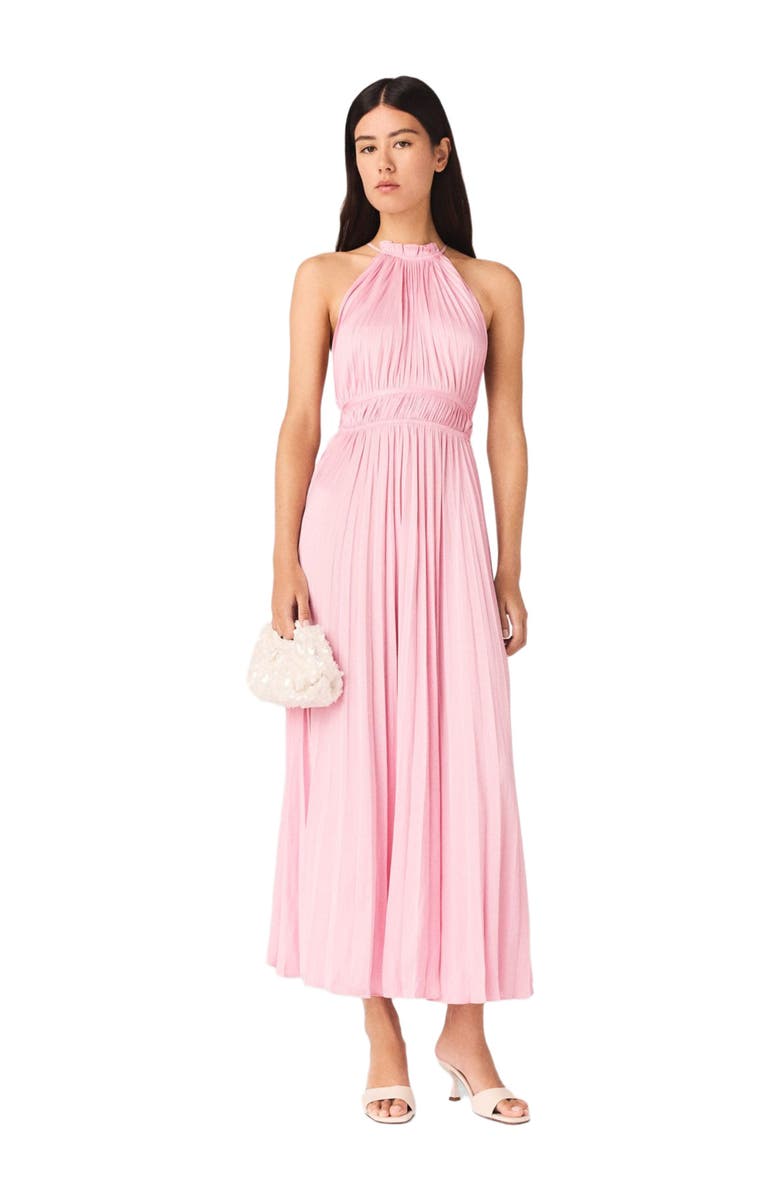 maje Pleated maxi dress, Main, color, Pink
