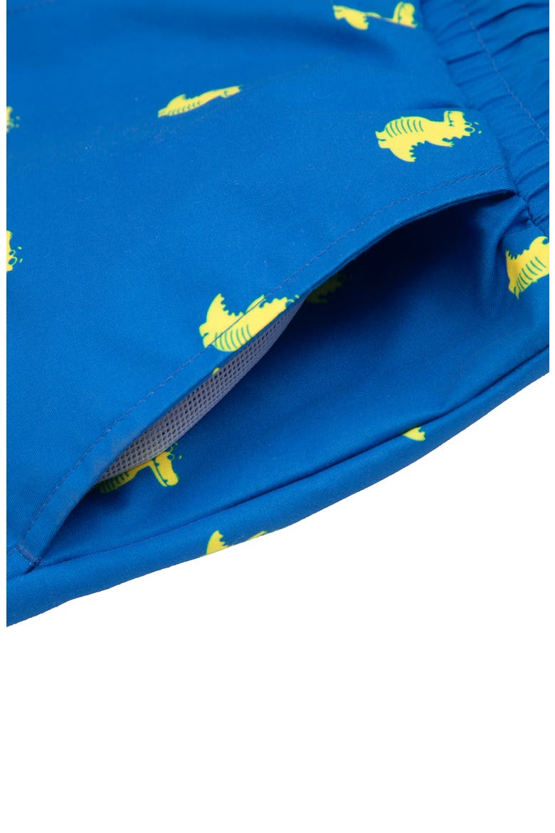 Kids' Print Swim Trunks with Compression Liner UPF 50+, Alternate, color, Blue Crocodile Print