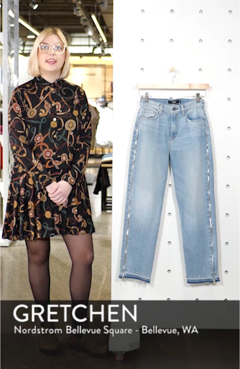 Holly High Waist Side Zip Crop Straight Leg Jeans, sales video thumbnail