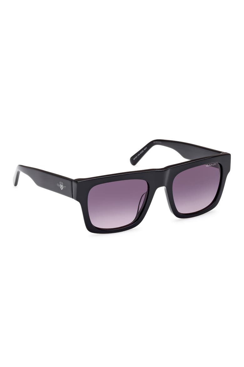 Square Sunglasses, Alternate, color, SHINY BLACK / GRADIENT SMOKE