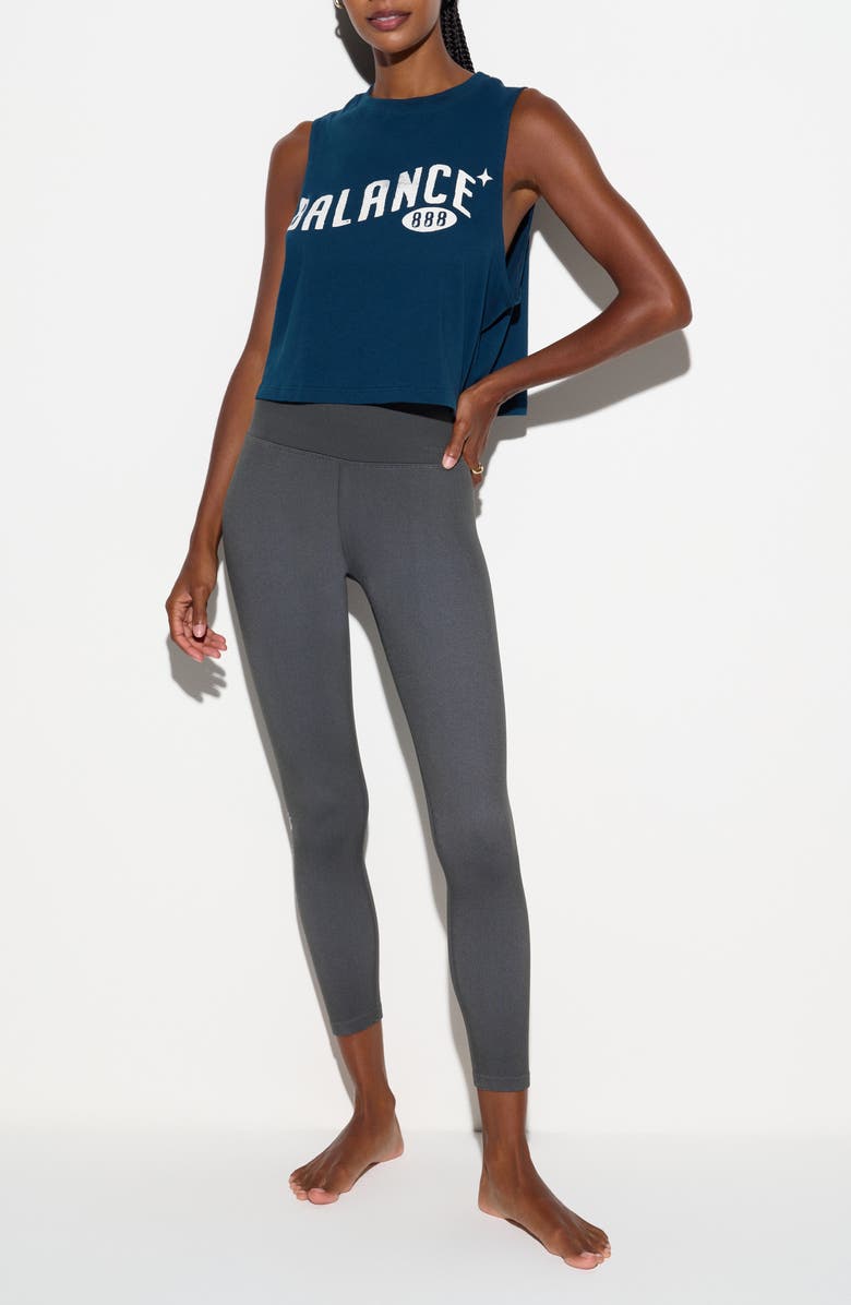 Spiritual Gangster Balance Spirit Crop Tank, Alternate, color, Midnight Teal