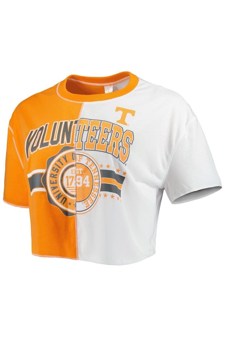 Women's ZooZatz Tennessee Orange/White Tennessee Volunteers Colorblock Cropped T-Shirt, Alternate, color, Orange