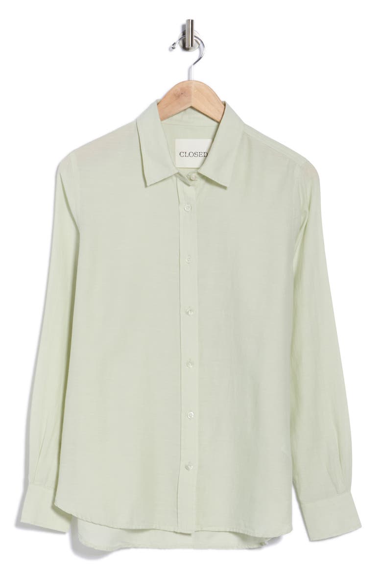 Cotton & Cashmere Blend Button-Up Shirt, Alternate, color, GIADA GREEN