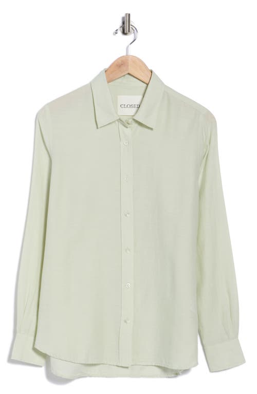 Closed Cotton & Cashmere Blend Button-up Shirt In Blue