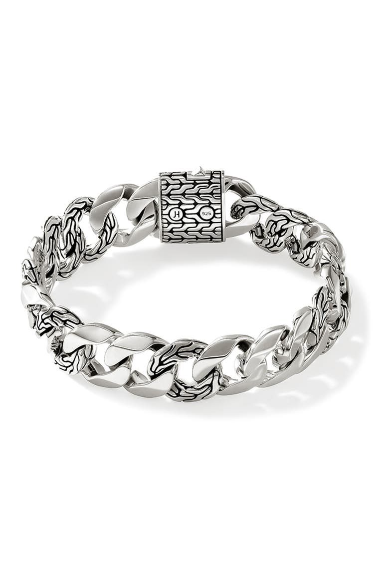 Curb Bracelet, 14mm, Main, color, SILVER