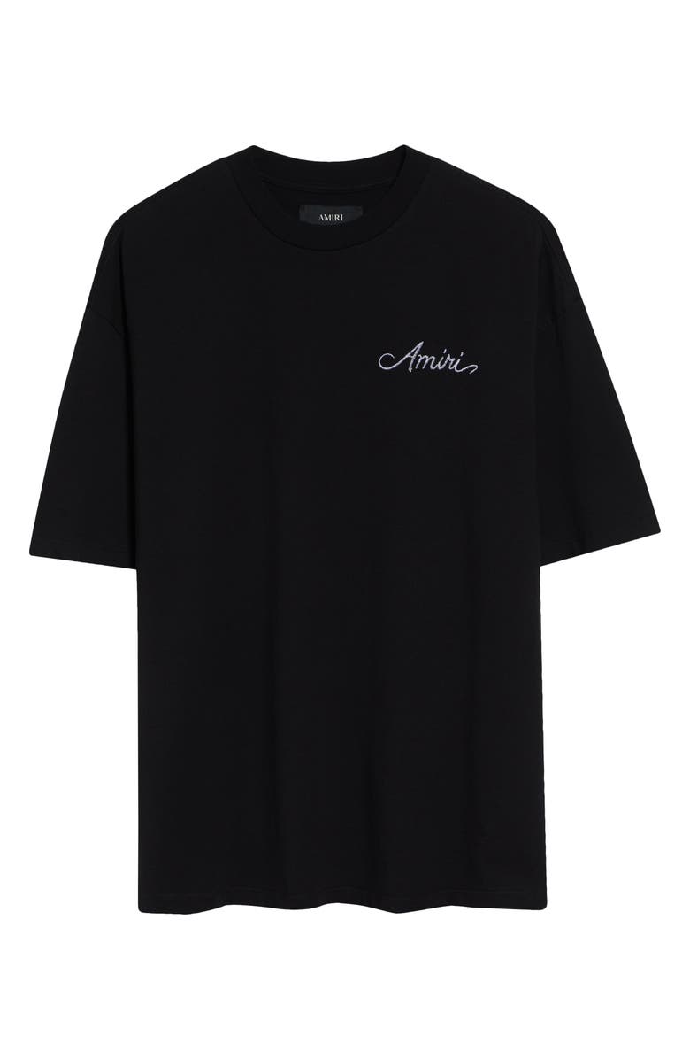 AMIRI Oversize Studio Embroidered Skate T-Shirt, Main, color, Black