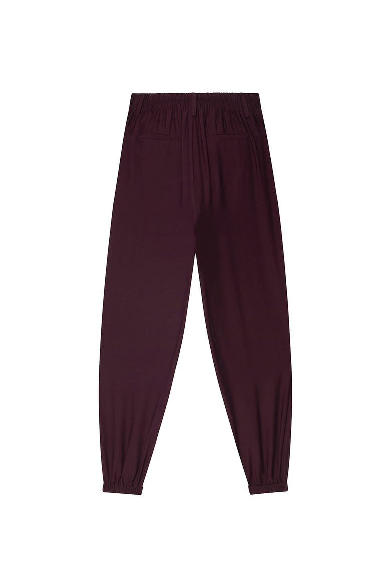 Balloon Leg Elasticated Trousers, Alternate, color, Burgundy