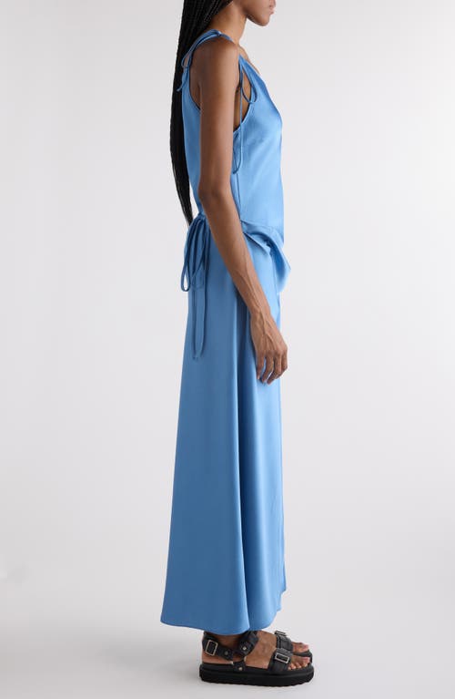 Acne Studios Dayla Fluid Seersucker Satin Slipdress In Sky Blue