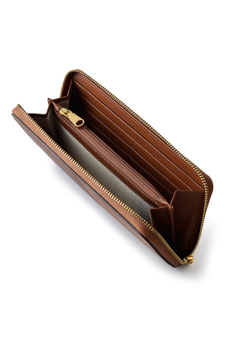 Mount Row Lizard Embossed Zip Continental Wallet, Alternate, color, SADDLE