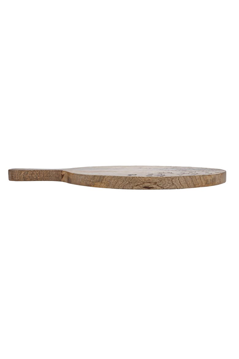 Mango Wood Cheese Board with Laser Etched Flowers, Natural, Alternate, color, Natural