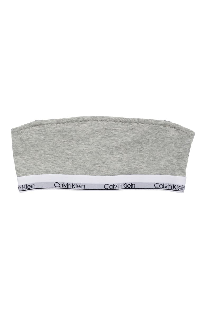 Kids' Strapless Stretch Cotton Bra, Main, color, HEATHER GRAY