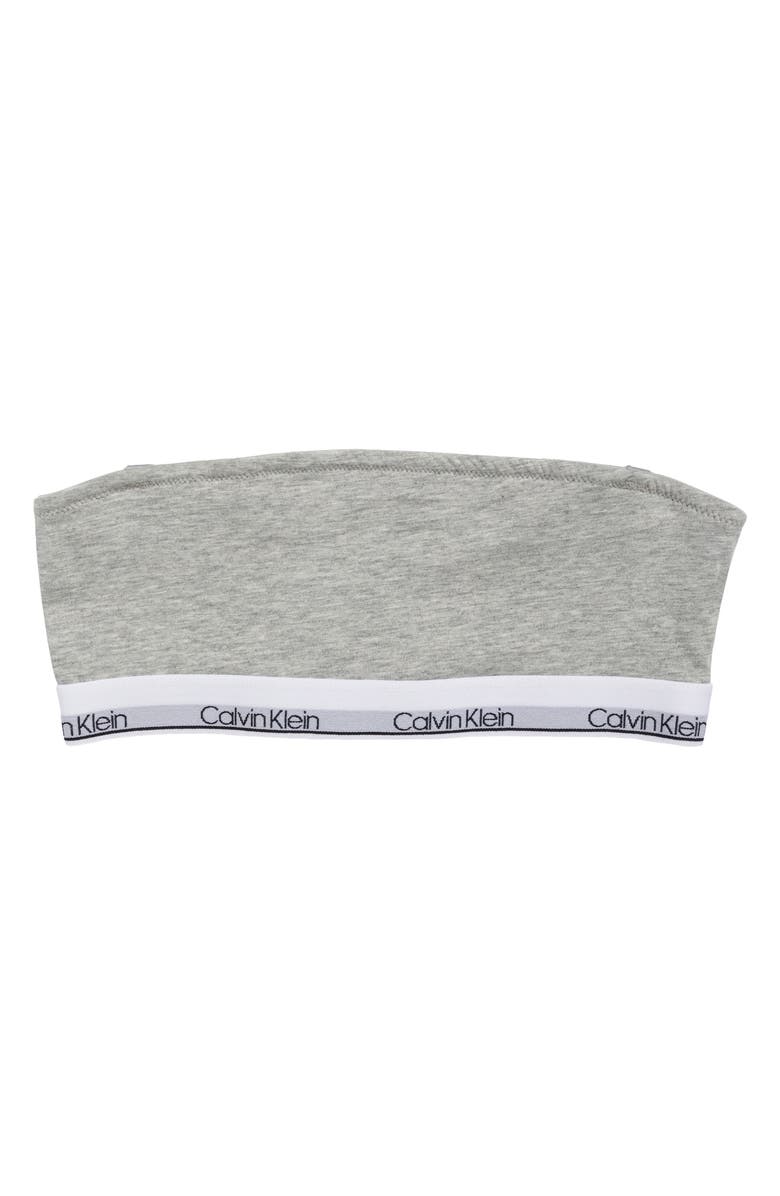Calvin Klein Kids' Strapless Stretch Cotton Bra, Main, color, Heather Gray