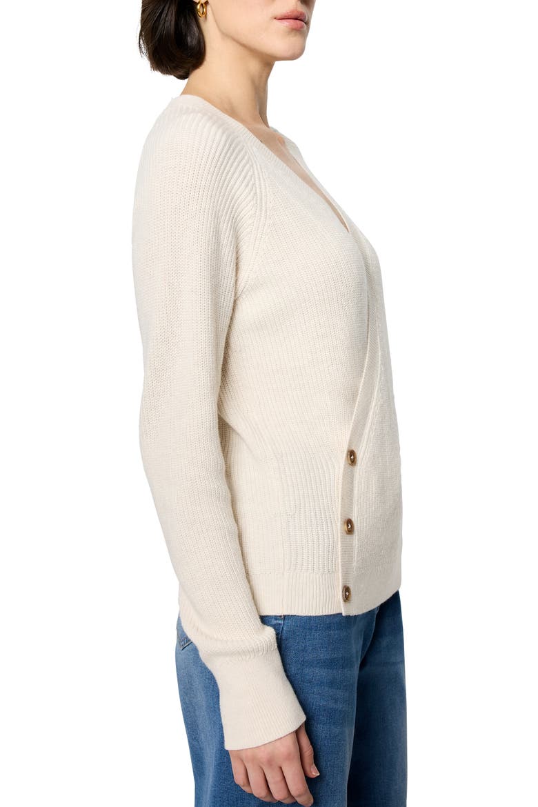 Shaker Stitch Faux Wrap Sweater, Alternate, color, CLASSIC CREAM