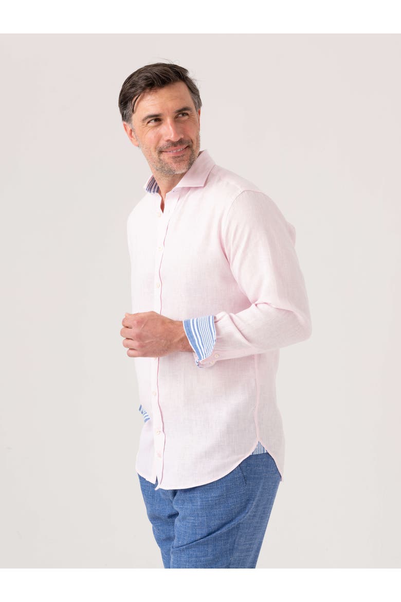Classic Linen Long Sleeve Shirt, Alternate, color, Pink