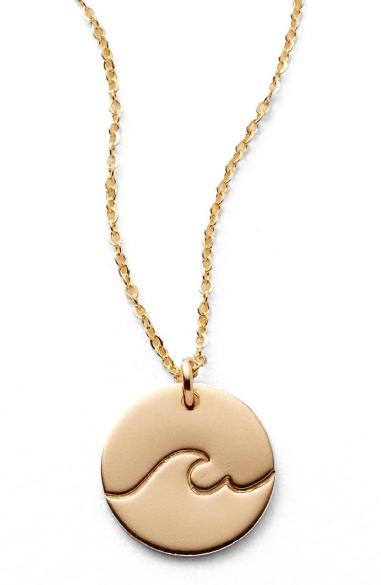 MADE BY MARY Wonder Disc Necklace, Main, color, Gold Filled - Wave