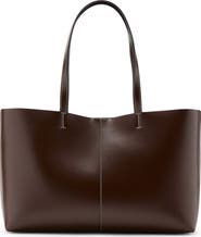 MANGO Faux Leather Shopper Tote