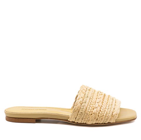 Denisse Raffia Slide Flat