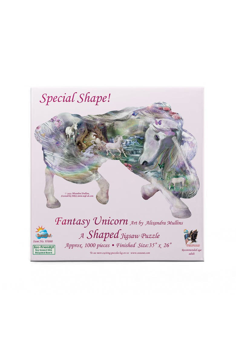 Fantasy Unicorn 850 piece Jigsaw Puzzle for Adults Special Shape, Alternate, color, Multicolor