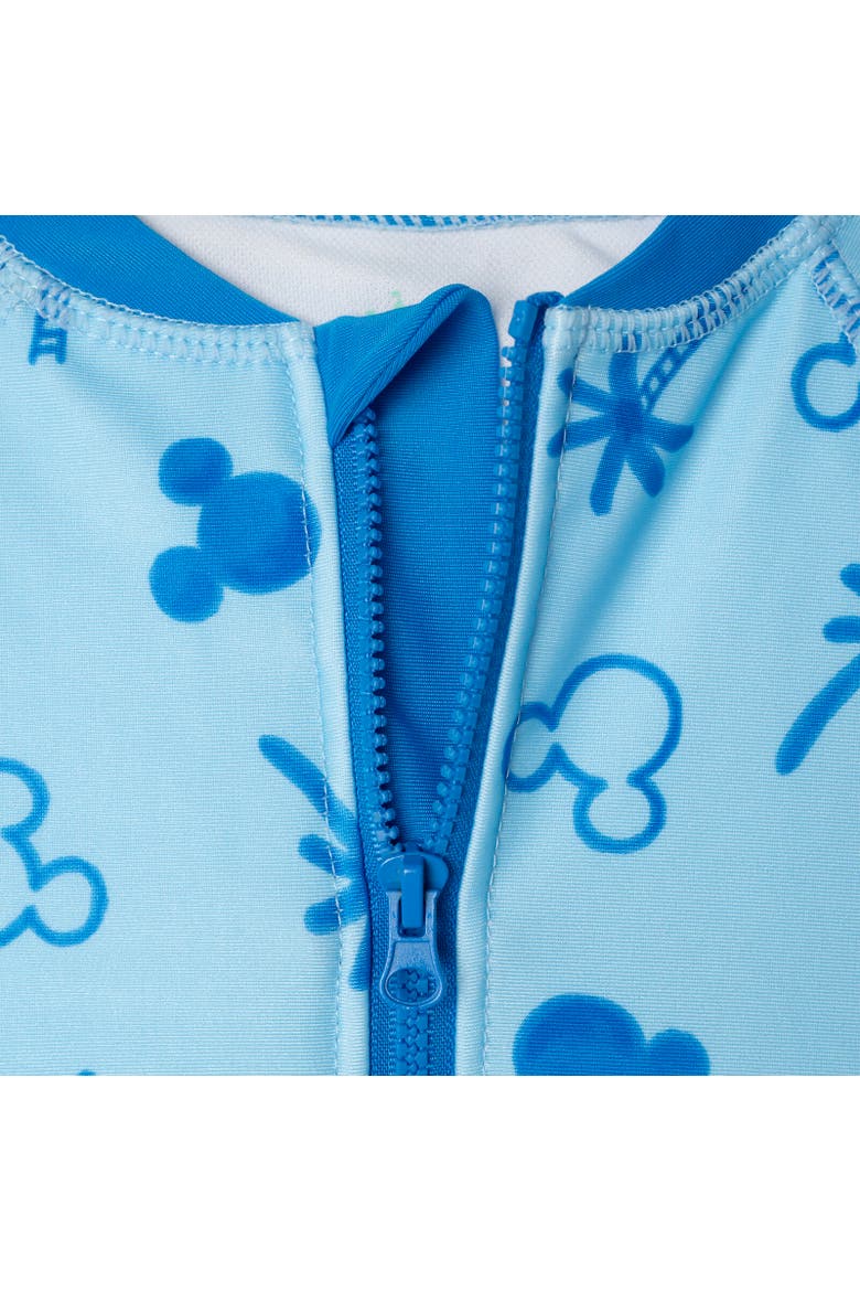 Mickey Mouse Baby Boys' Swimwear One Piece Sunsuit and Hat Set, Alternate, color, Light Blue Mickey