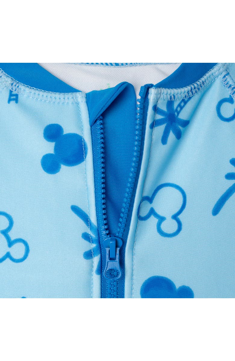 Disney Mickey Mouse Baby Boys' Swimwear One Piece Sunsuit and Hat Set, Alternate, color, Light Blue Mickey