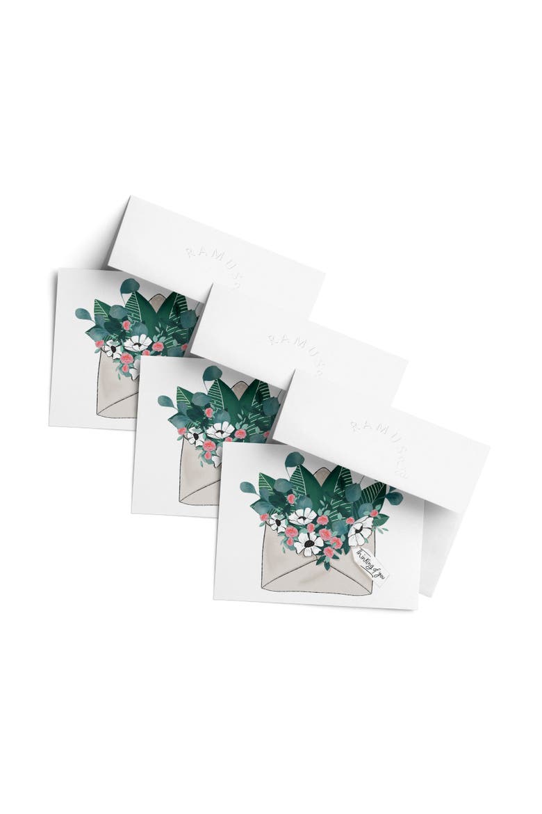 Everyday Greeting Card Pack (3ct) "Envelope Flowers Thinking of You", Main, color, Multi-Pack