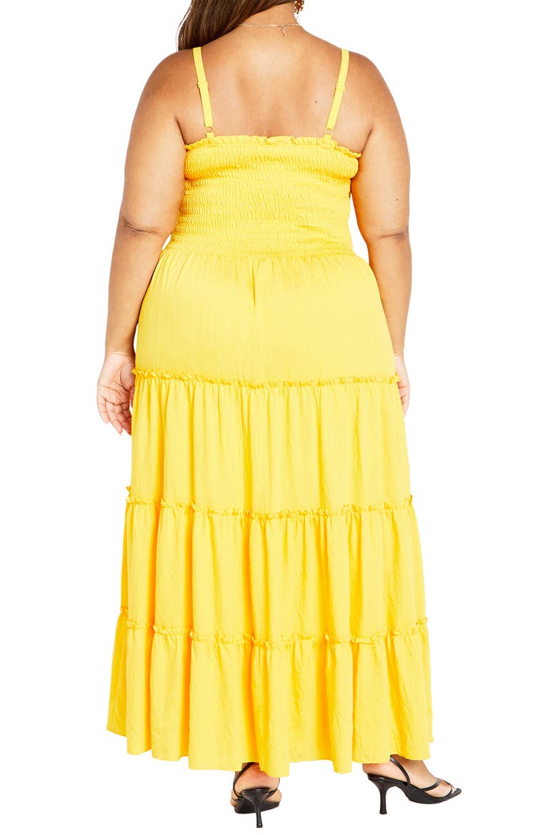 Alisa Smocked Sleeveless Maxi Dress, Alternate, color, SUNSHINE