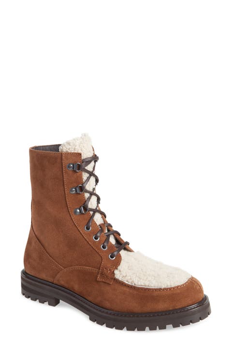 Isaac Genuine Shearling Moc Toe Boot (Men)