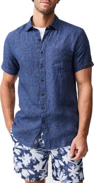 Rodd & Gunn Palm Beach Sports Fit Short Sleeve Linen Button-Up Shirt