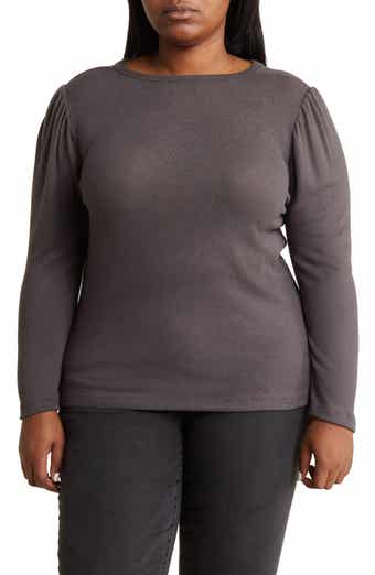 Long Sleeve Puff Shoulder Top