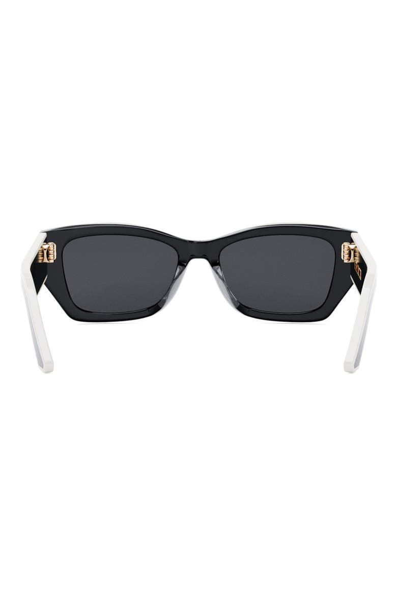 'DiorPacific S2U 53mm Rectangular Sunglasses, Alternate, color, SHINY BLACK / SMOKE