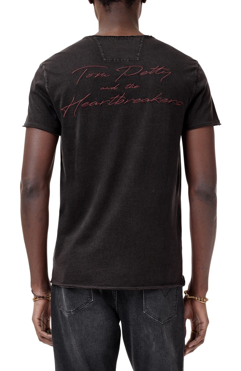 John Varvatos Tom Petty Raw Edge Graphic T-Shirt, Alternate, color, Charcoal
