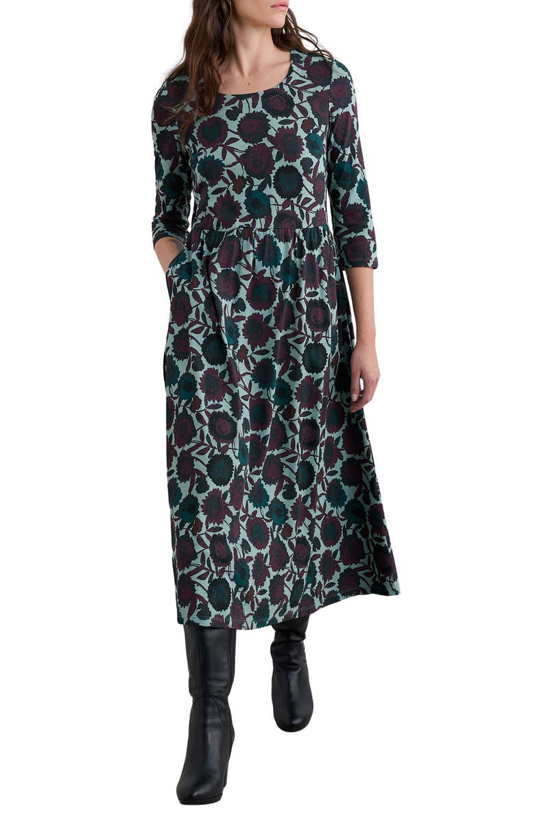 Seasalt Cornwall Emily Floral Print Maxi Dress, Main, color, Figurative Floral Sardine