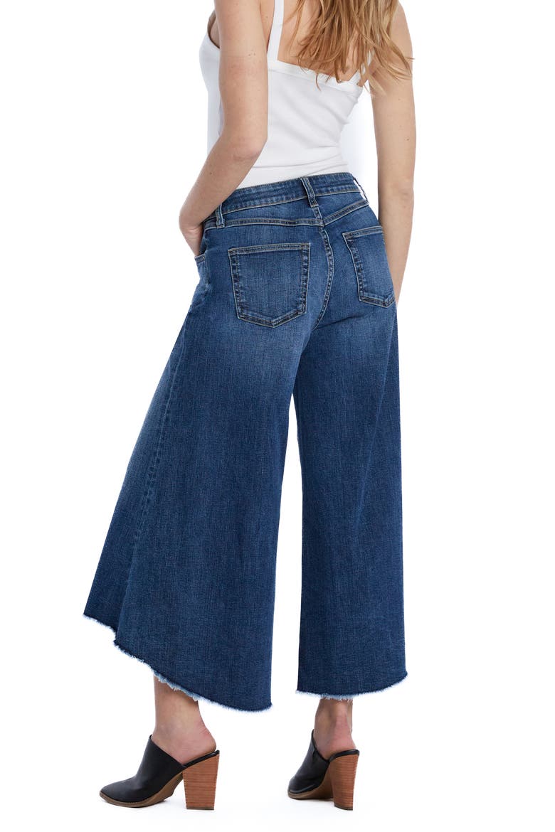High Waist Crop Gaucho Jeans, Alternate, color, CONCERT BLUE