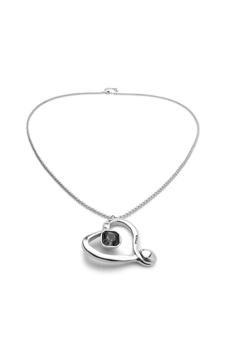 UNODE50 Long Heart Pendant Necklace, Main, color, Silver
