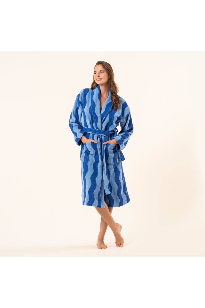 Tabea Cotton Bathrobe, Alternate, color, Blue