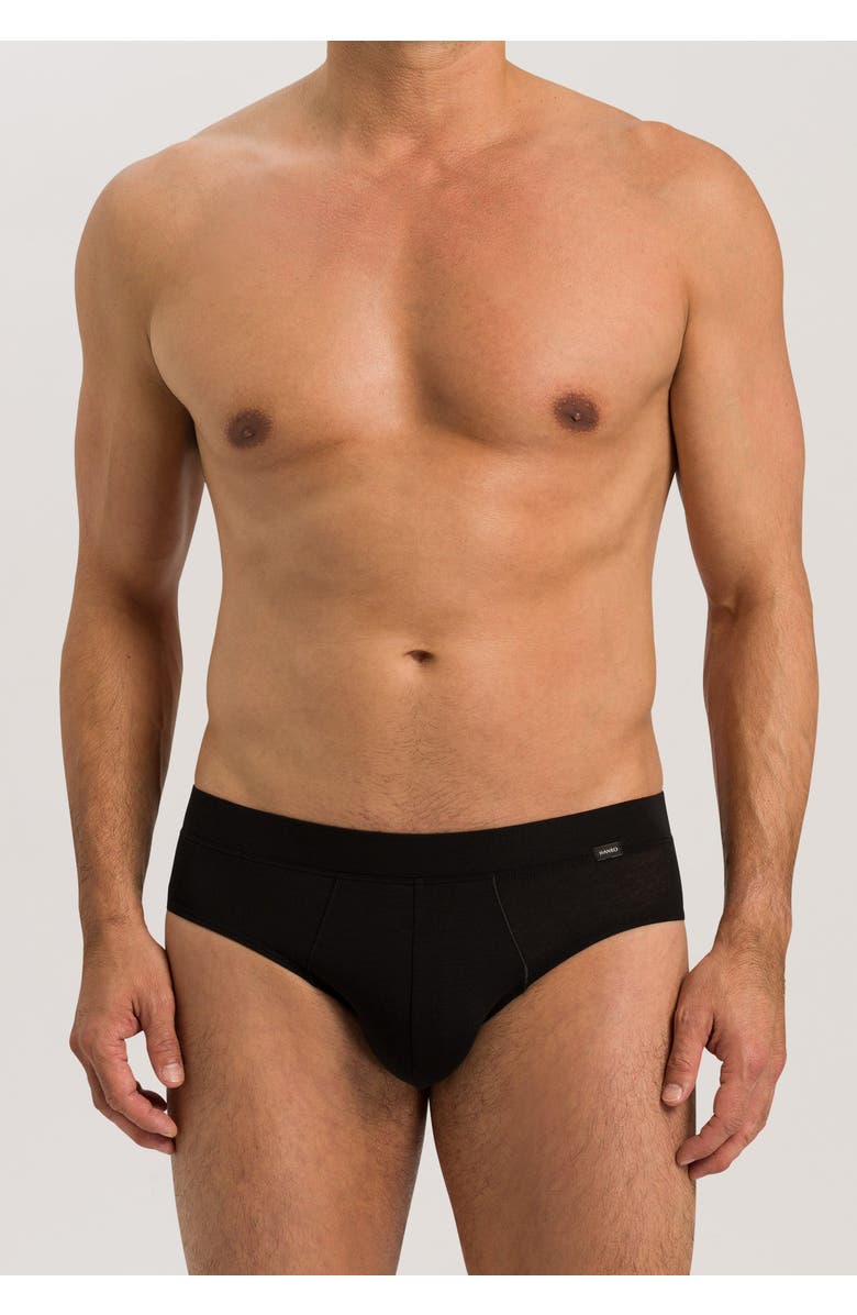Hanro Natural Function TENCEL(TM) and Cotton Brief, Alternate, color, Deep Black