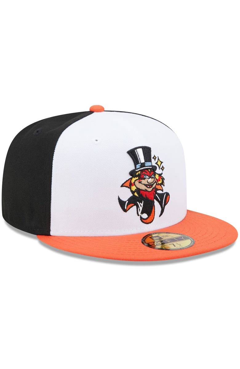 New Era Men's New Era White/Orange Inland Empire 66ers Marvel x Minor League 59FIFTY Fitted Hat, Alternate, color,