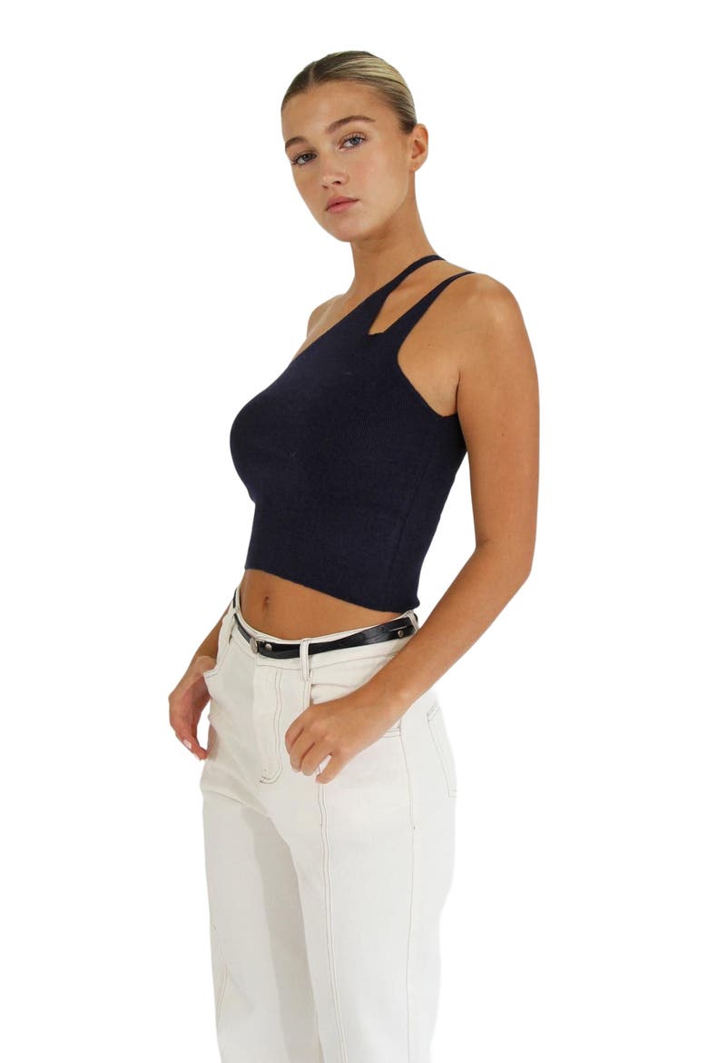 Symphony Double Strap Knit Crop, Alternate, color, Navy