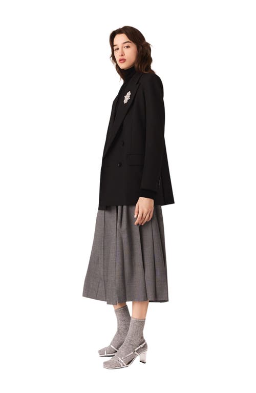Maje Double-breasted Jacket In Black