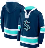 FANATICS Men's Fanatics Deep Sea Blue Seattle Kraken Inside Line Fleece Pullover Hoodie