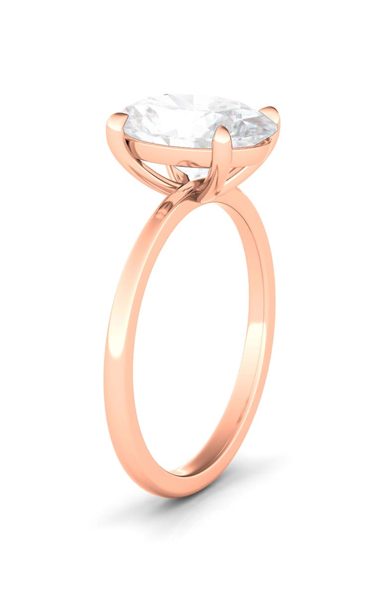 HauteCarat Oval Cut Lab Created Diamond Ring, Alternate, color, 2.00 Ctw 18K Rose Gold