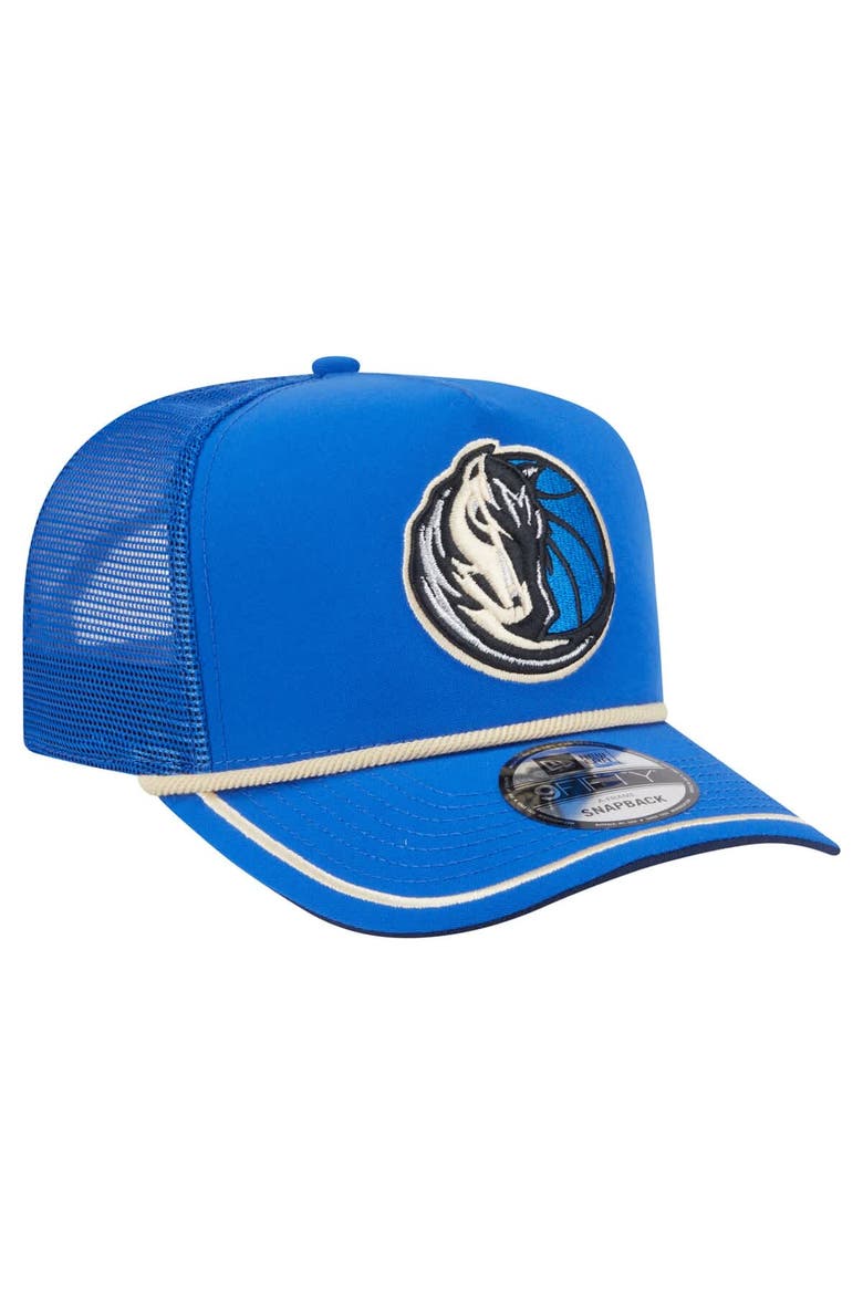 Men's New Era Blue Dallas Mavericks Vintage Team Rope A-Frame 9FIFTY Snapback Hat, Alternate, color, Blue