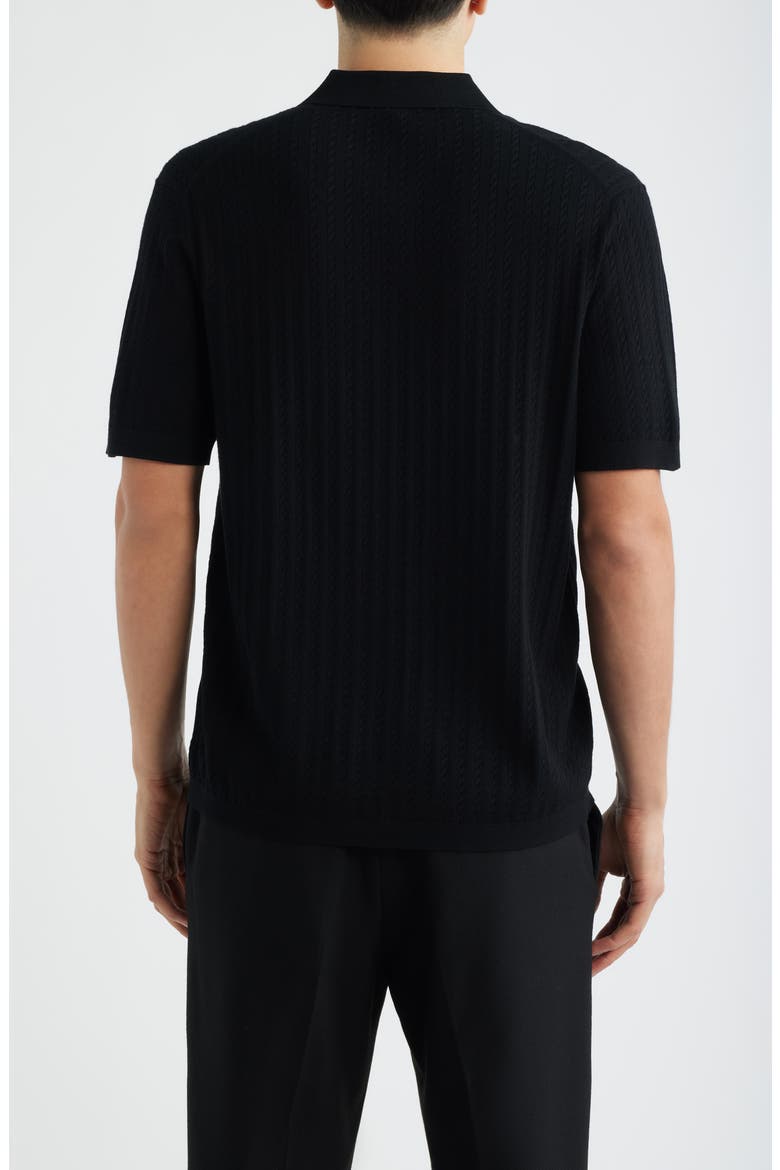 Cable Knit in Light Bilen Polo, Alternate, color, BLACK