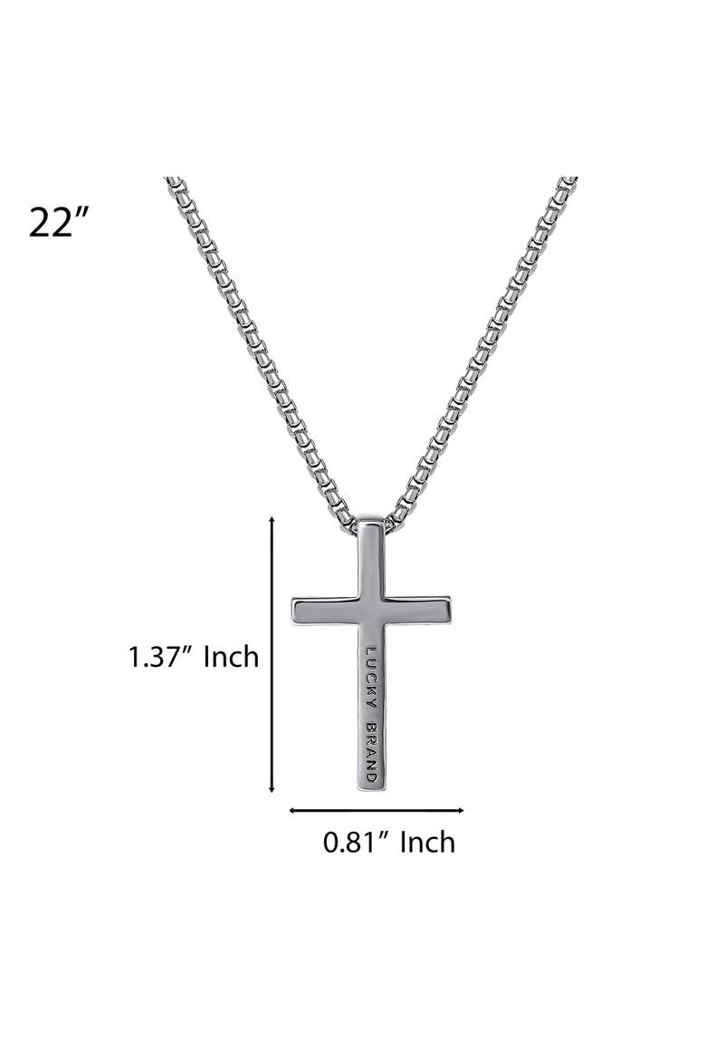 Cross Pendant Necklace - 22'', Alternate, color, silver