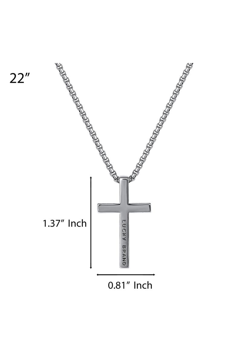 Lucky Brand Cross Pendant Necklace - 22'', Alternate, color, Silver