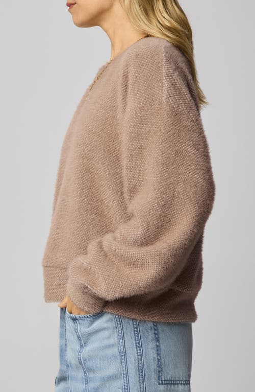 Splendid Fallon Fuzzy Crewneck Sweater In Brown