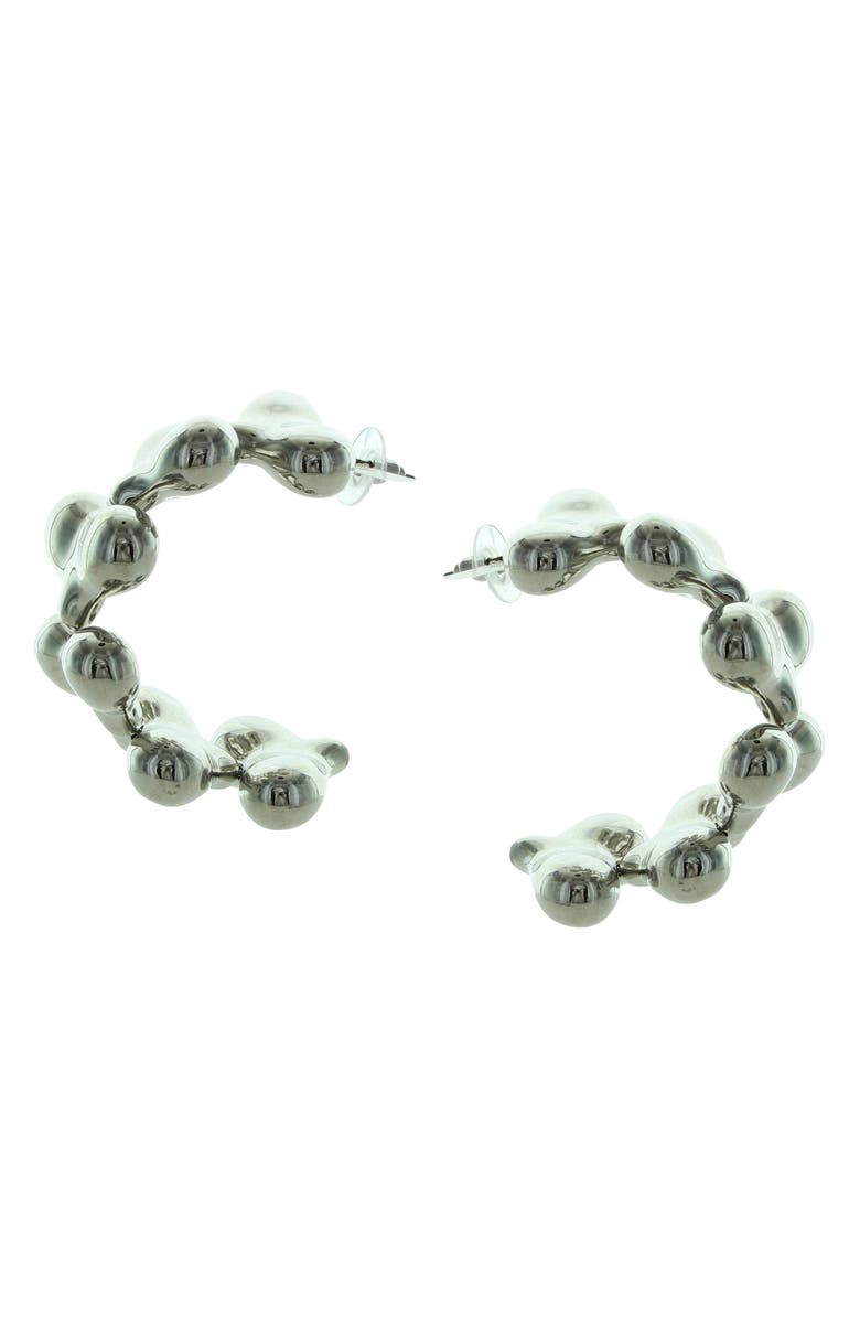 OLIVIA WELLES Trella Heart Hoop Earrings, Alternate, color, Silver