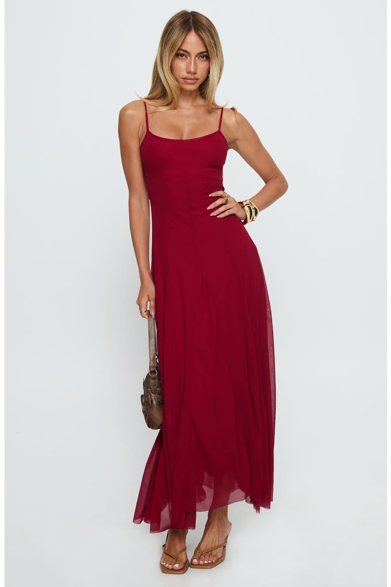 Janeira Pleated Maxi Dress, Alternate, color, RED
